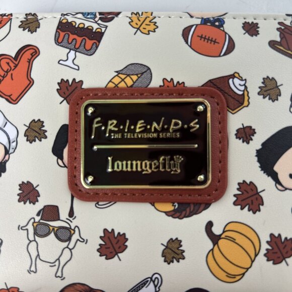 Loungefly Mini Wallet Friends Tv Show Thanksgiving Turkey Pumpkin Brown - Picture 3 of 9